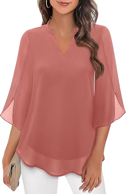 Valinda Graceful Split-Sleeve Blouse