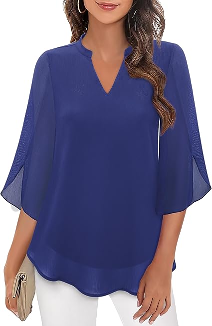 Valinda Graceful Split-Sleeve Blouse