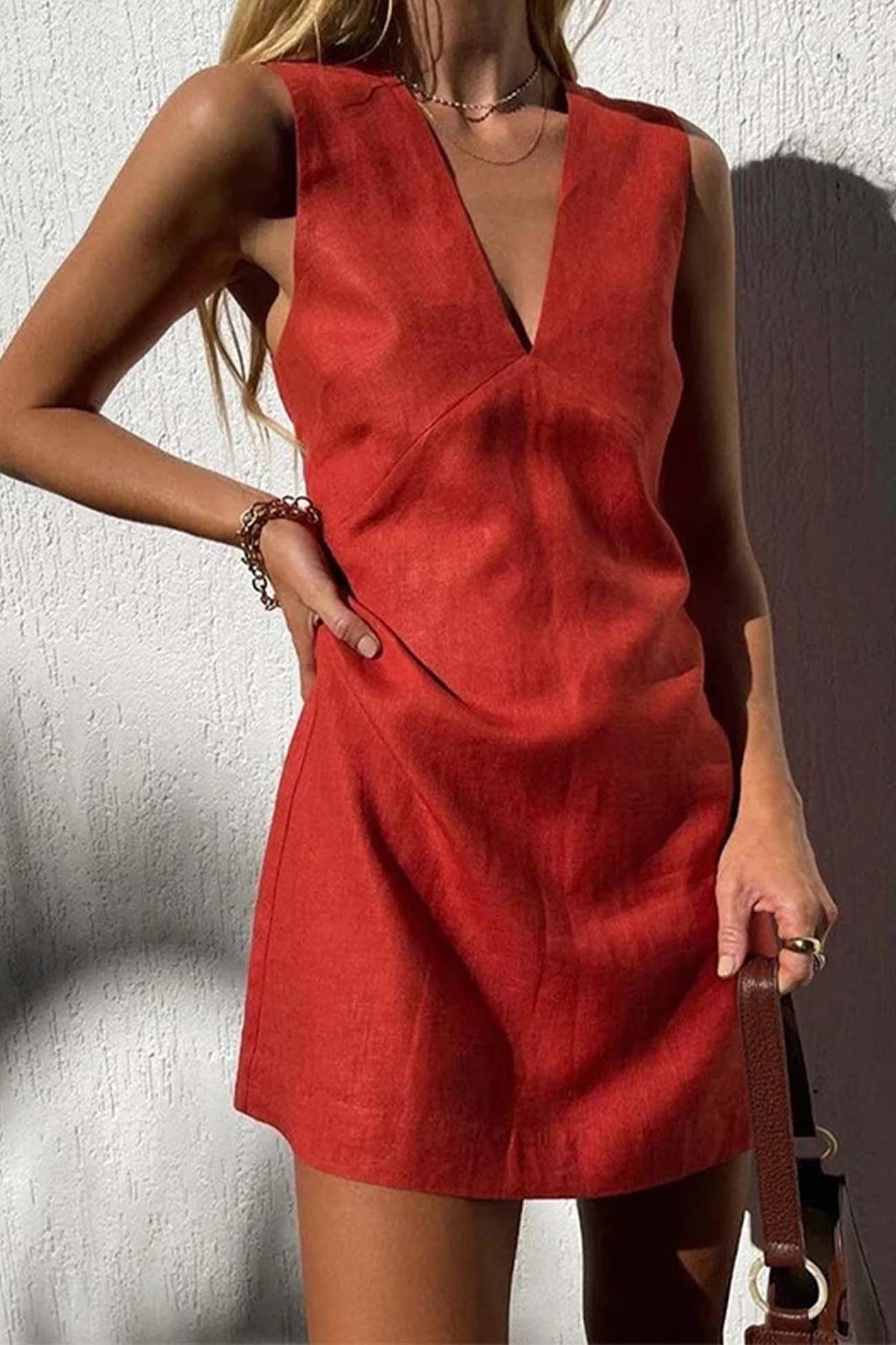 Yasma V-Neck Mini Dress