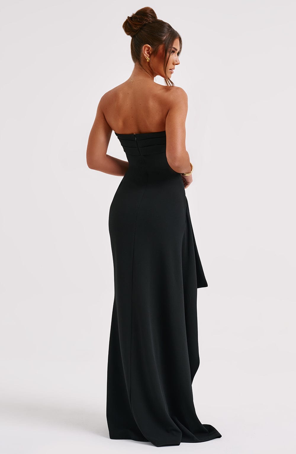 Yasotha Strapless Black Gown