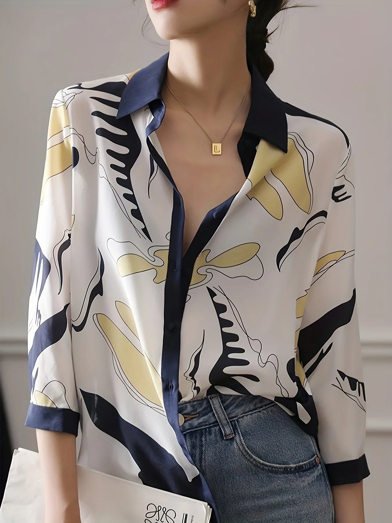 Yollanda Abstract Printed Blouse