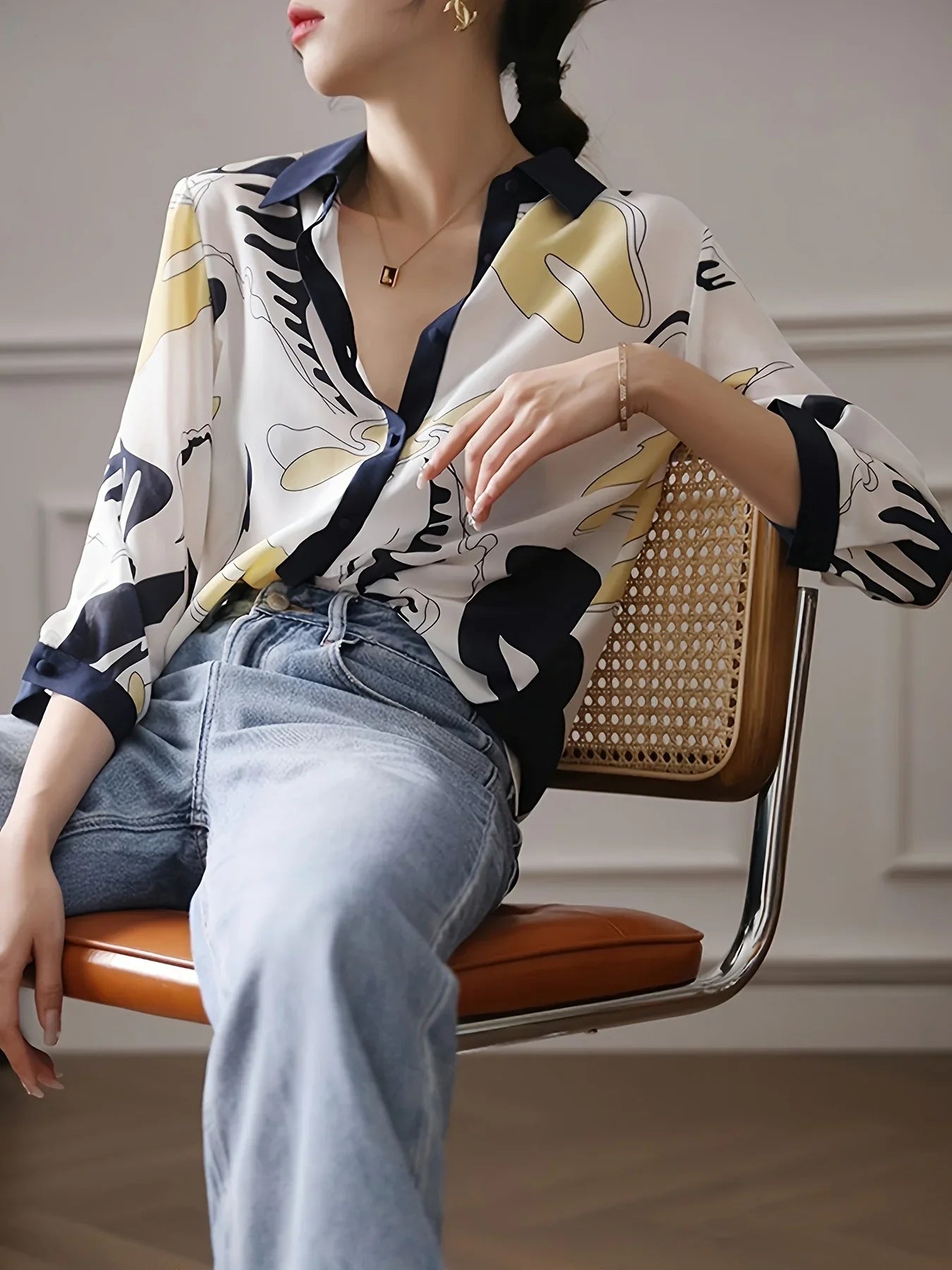 Yollanda Abstract Printed Blouse