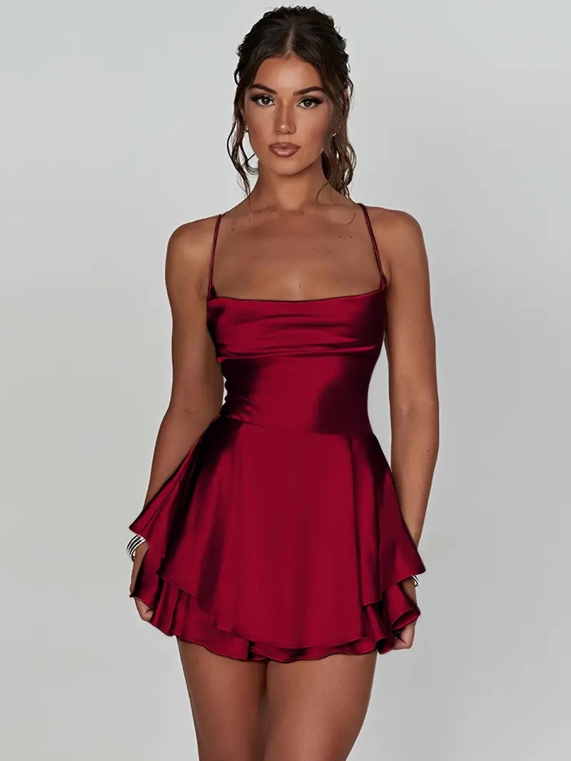 Ralayna Backless Strap Tiered Mini Dress