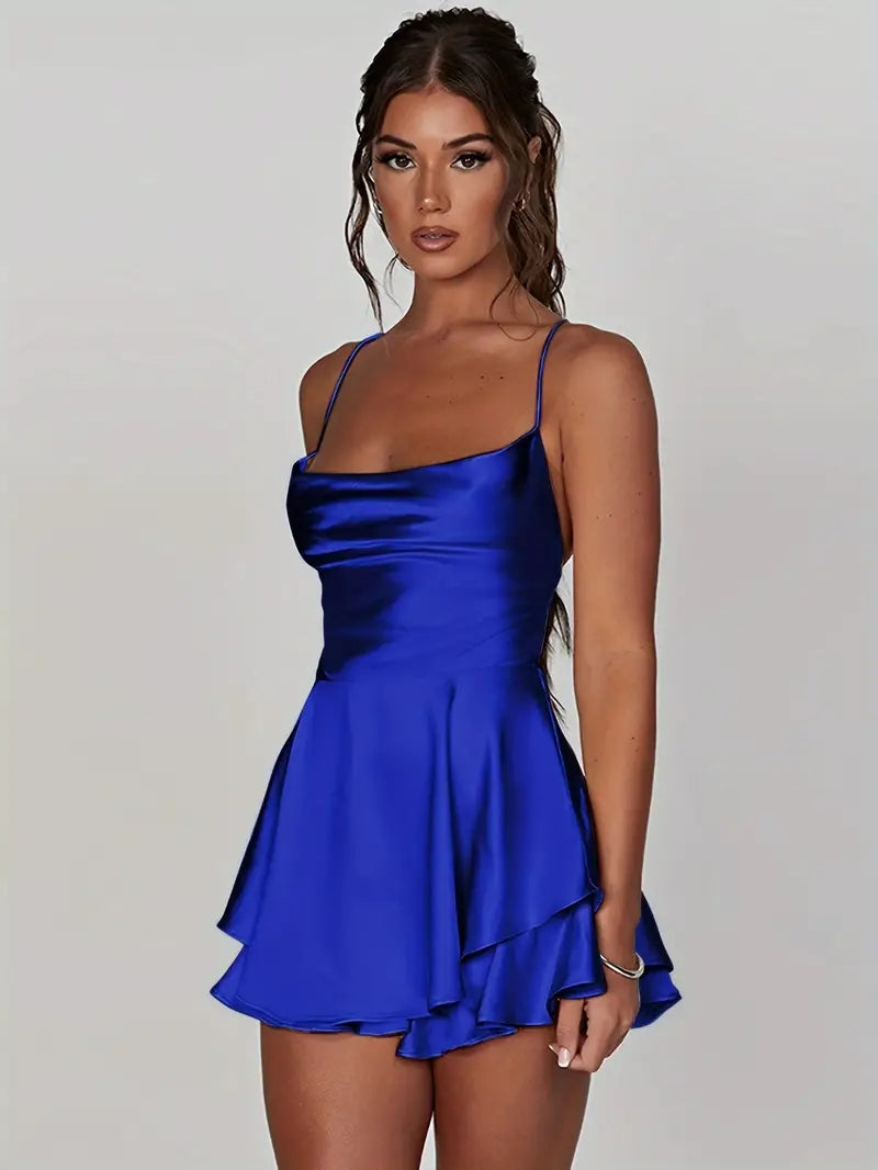 Ralayna Backless Strap Tiered Mini Dress