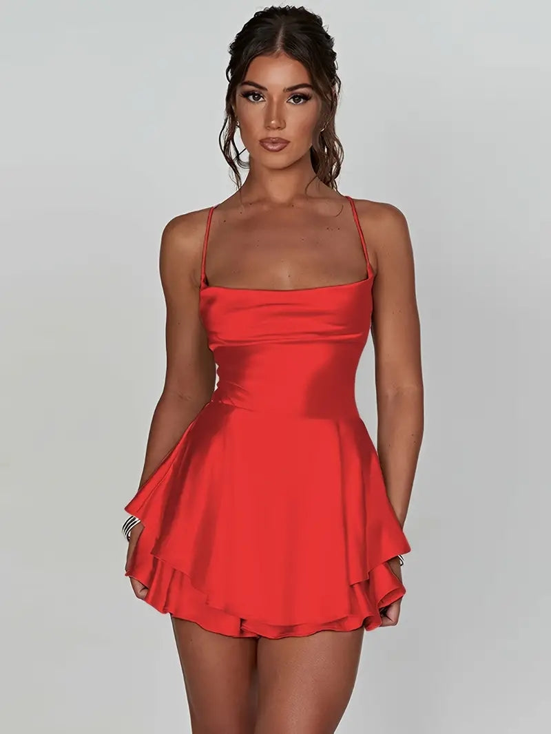 Ralayna Backless Strap Tiered Mini Dress