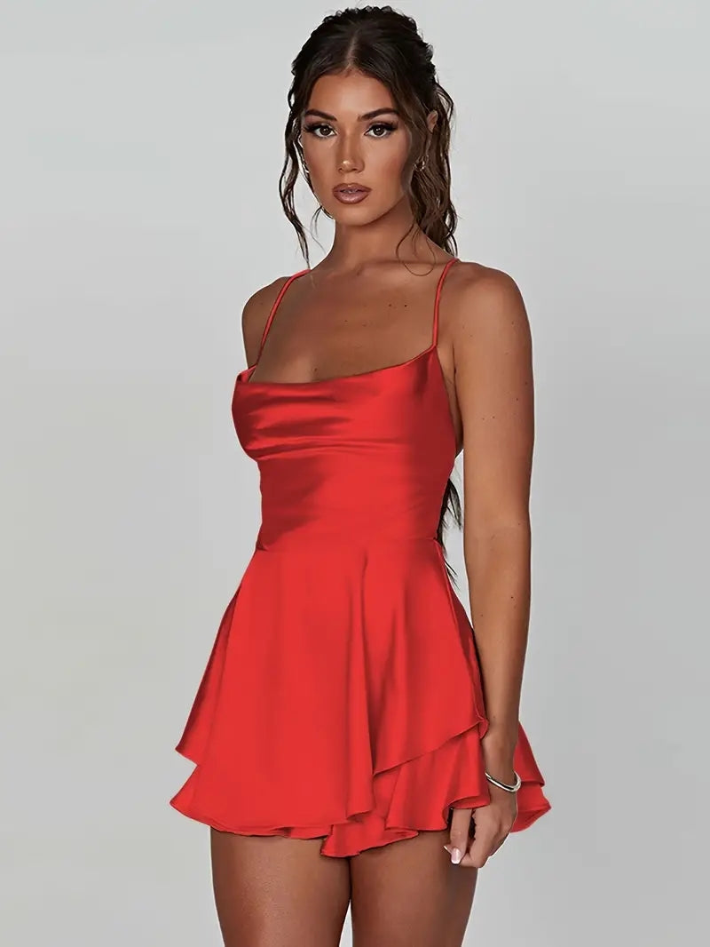 Ralayna Backless Strap Tiered Mini Dress