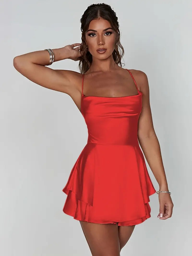 Ralayna Backless Strap Tiered Mini Dress